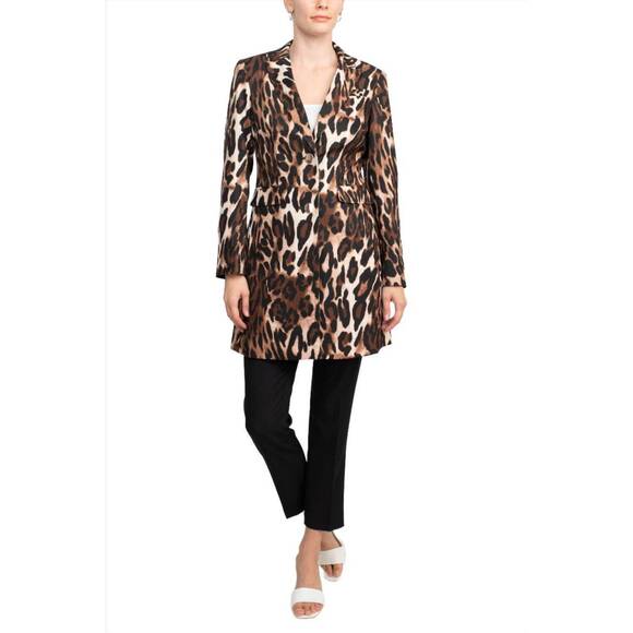 JOHN MEYER COLLECTION Other - NEW JOHN MEYER COLLECTION leopard print long jacket & stretch crepe pant set in